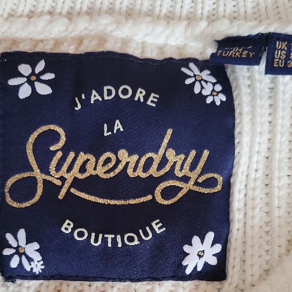 Superdry Women's Cream Knit Sweater Size 6 - Picture 2 of 7